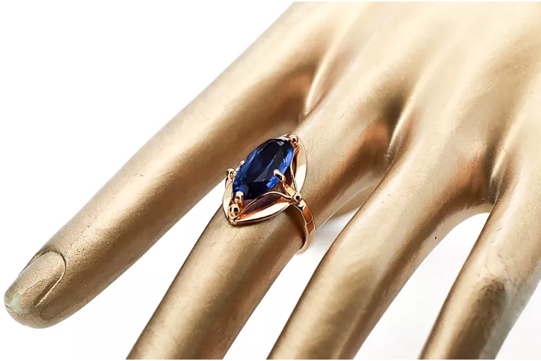 Sapphire Original Vintage 14K produkt s růžovým zlatým kroužkem vinobraní VRC047r